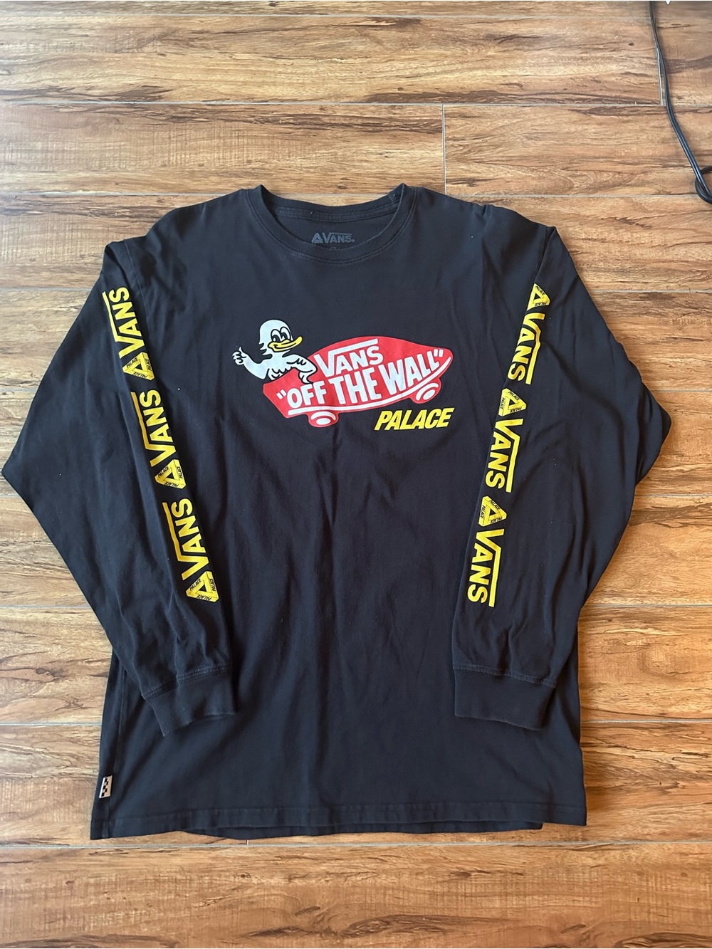 Vans x Palace Black Long-Sleeve 'Off The Wall' Tee